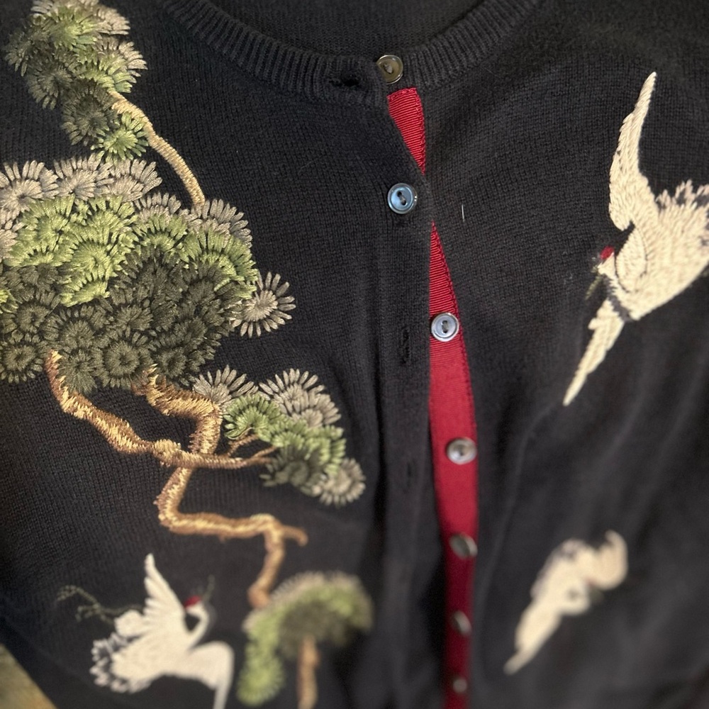 Lucky Brand Embroidered Cardigan